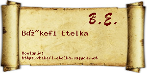 Békefi Etelka névjegykártya