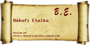 Békefi Etelka névjegykártya