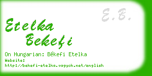 etelka bekefi business card